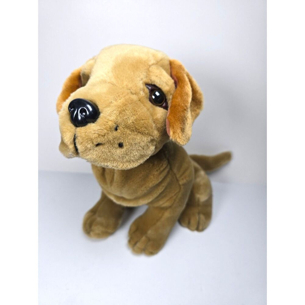 Dan Dee Golden Retriever Dog Plush Stuffed Animal Good Eyes Brown Tan Puppy 12"